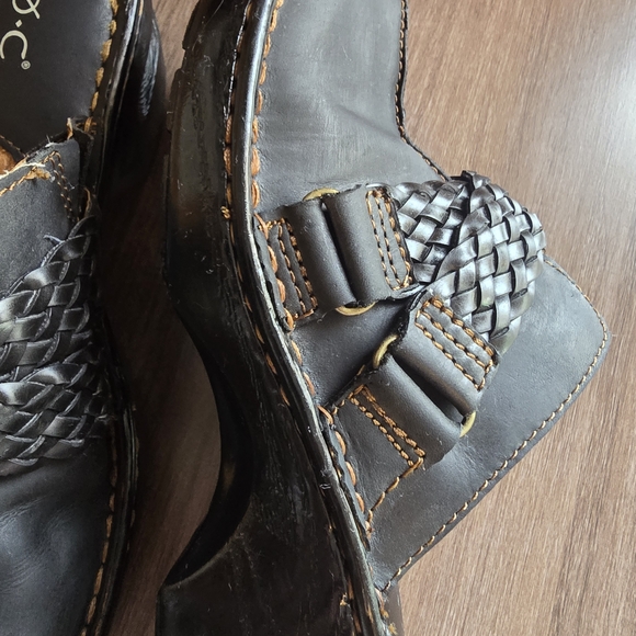 b.o.c. Black Leather Mules with Braided Detail Very Clean Size 7 - Picture 8 of 10